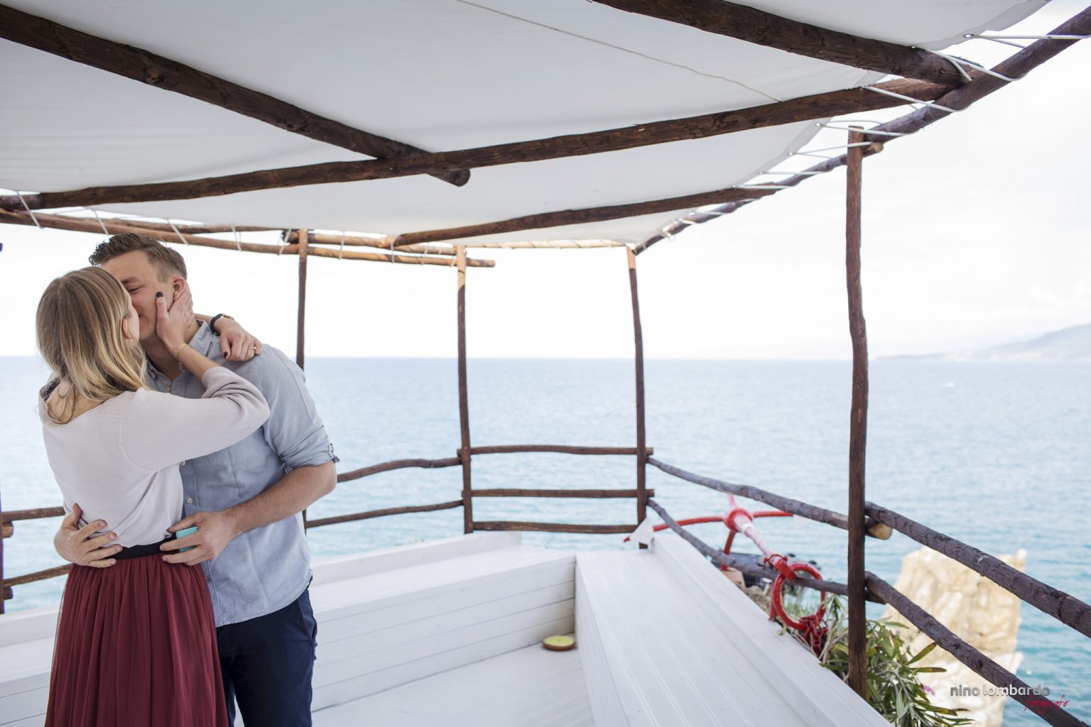 Servizio fotografico per una proposta di fidanzamento a sorpresa all'Hotel Kalura di Cefalù e shooting in spiaggia