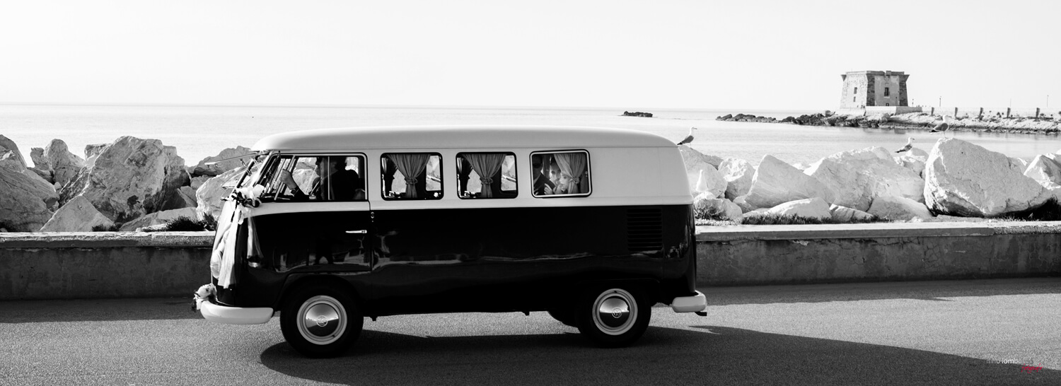 Volkswagen minibus for Boho Chic theme wedding in Trapani
