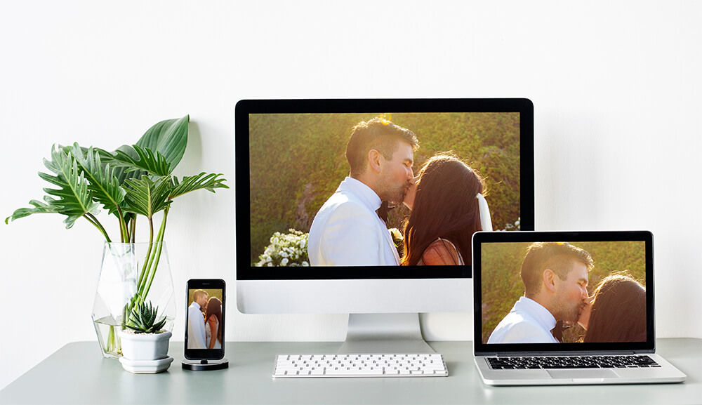Album per matrimonio stampato e online formati digitali e mobile App del fotografo Nino Lombardo