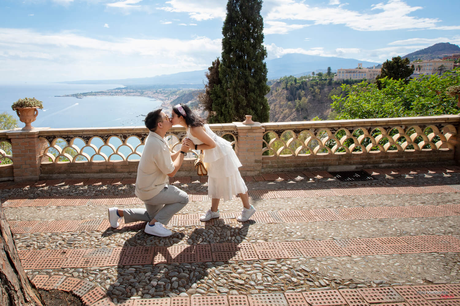 Giardino comunale di Taormina foto proposta matrimonio di Nino Lombardo
